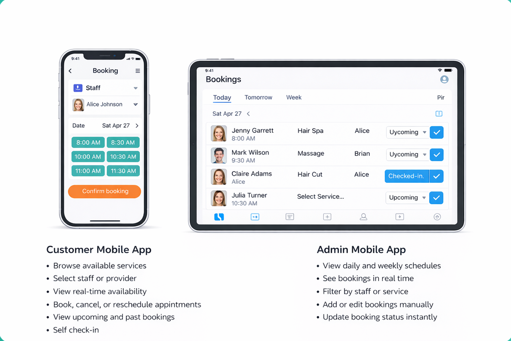 FORTiBOOKING Customer & Admin Mobile Apps